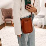 On The Go Brown Phone Holder Crossbody Bag