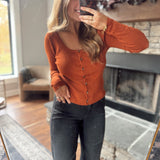 Brick Formline Button Up Sweater