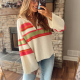 Fuchsia Flicker Half Zip Sweater