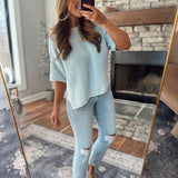 Light Blue Cedarvale Knit Top