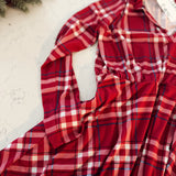 Main Event Raspberry Plaid Mini Dress