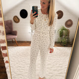 Ivory Botanical Button Down Top IN STORE