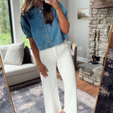 Risen Cream Tummy Control HR Crop Wide Pants