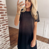 Mineral Washed Black Basic Tee Dress