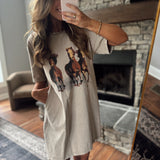 Wild Horses Beige T-Shirt Dress with Pockets
