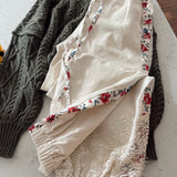 Natural Overlay Contrast Detail Twill Pants