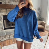 Royal Calista Mock Neck Sweatshirt
