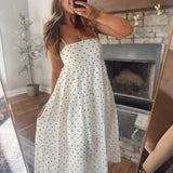 Ivory Cordova Polka Dot Midi Dress