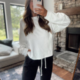 Ivory Oversized Waffle Knit Long Sleeve
