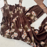 Daisy Chains Mocha Square Neck Smock Jumpsuit