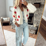 Creme Strawberry Pop Cardigan