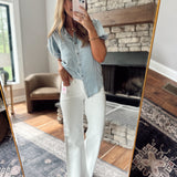 Clara Light Denim Puff Sleeve Button Down