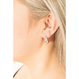 Silver Rhinestone Star Hoop Earrings