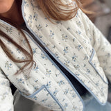 Ivory Floral Quilted Puffer Jacket