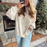 Taupe Camo Oversized Mock Neck Sweatshirt