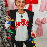 Heather Gray Fluffy Jolly Crewneck