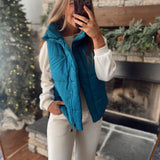 Teal Cozy Peak Puffer Vest
