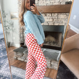 Red Play It Cool Checkered Pants