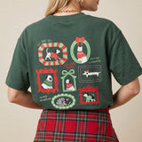 Happy Pawlidays Green Vintage Boxy Tee