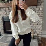 Cream On The Daily Basic Pullover Crew