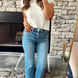 Risen Medium Tummy Control HR Cropped Straight Denim