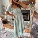 Sage Darling Day Midi Dress