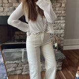 A New Day Ivory Risen Tummy Control HR Cropped Wide Leg Denim