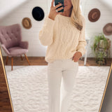 Ecru Cable Knit Sweater IN STORE