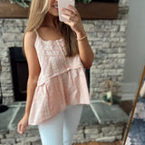 POL Pretty Pink Babydoll Tank Top