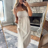 Mocha Elio Striped Midi Dress