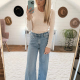 Star Studded Nude Pearl Long Sleeve Top