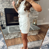 She's Posh Off White Belted Romper