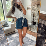 Rodeo Blues Denim Drawstring Shorts