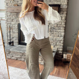 Olive Utility Barrel Pants