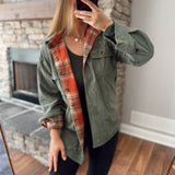 Rust & Olive Switchback Shacket