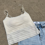 Off White Zig Zag Bralette Cami