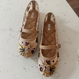 Bluet Embroidered Mesh Flats