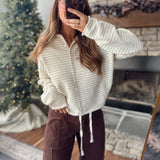 Cream Mini Stripe Piper Knit Cardigan