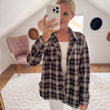 Chocolate Brown Flannel Top