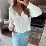 White Cabo Coffee Run Cardigan
