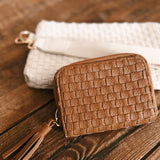 Wynona Brown Woven Wallet IN STORE