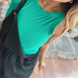 Back To Life Kelly Green Ribbed Tank