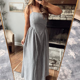 Noir Check Elegance Midi Dress