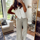 Olive/Cream Plaid Play Pants