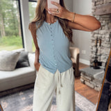 Cloud Brynn Knit Button Up Tank