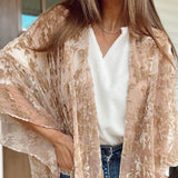 Kissable Catch Champagne Velvet Kimono
