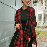 Forever Dedicated Plaid Sweater Poncho