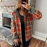 Rust & Olive Switchback Shacket