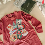 90S Vintage Christmas Stickers Long Sleeve Preorder