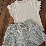 Cloud Floral Drawstring Shorts